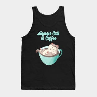 Siamese Cats and Coffee kawaii cute coffee mug Tank Top